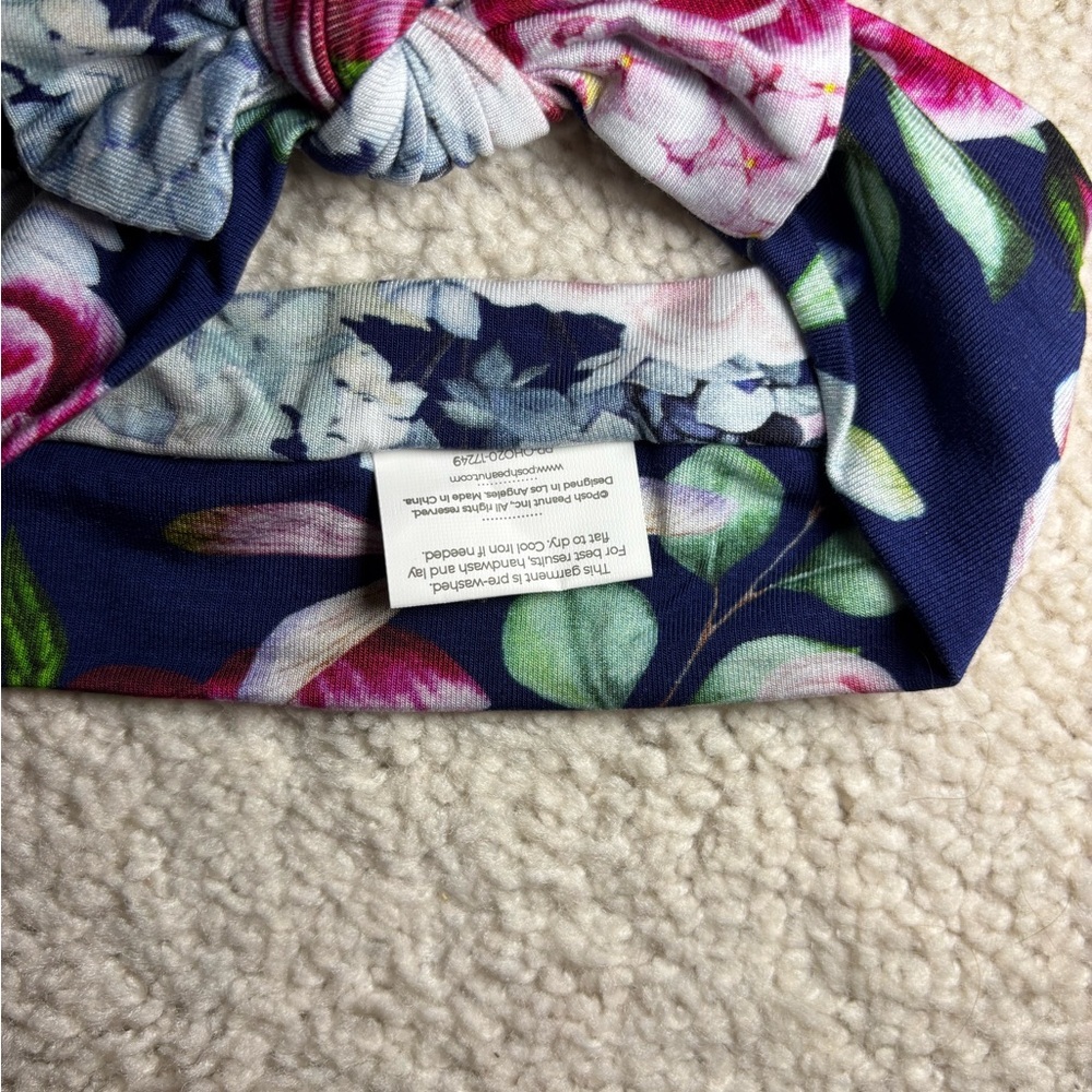 Posh Peanut Blue Floral Bow Headband - Picture 2 of 3